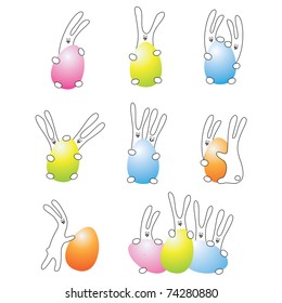 Ostersymbole - Kaninchen und Eier
