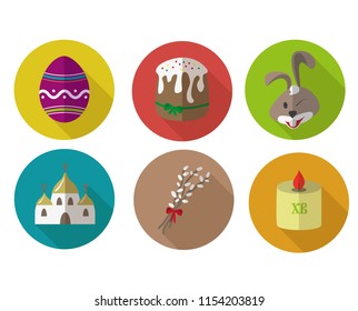 easter icons, vector images for design of easter topic 