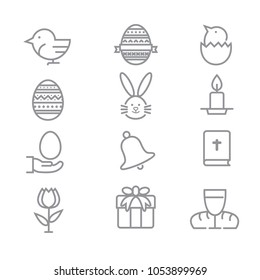Easter icons with White Background