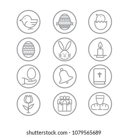 Easter icons with White Background