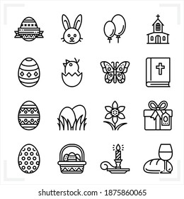 Easter icons with White Background