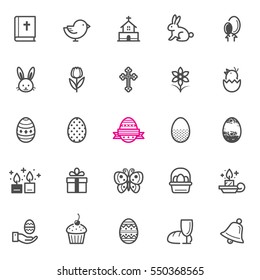 Easter icons with White Background