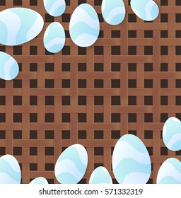 Easter illustration with a blank space for text.Braided vector template with eggs.Eps 10