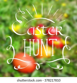 Easter illustration with a blurred background. Happy Easter theme.