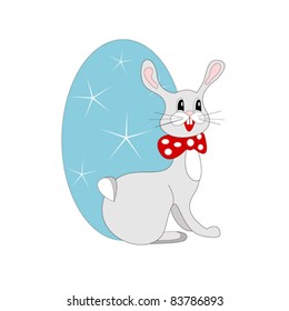 Easter illustration, bunny and easter egg