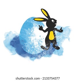 Easter illustration with bunny in vector quality.