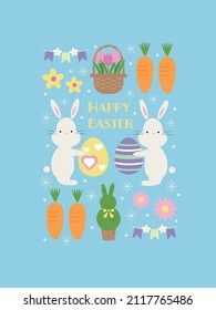  Easter illustration cards, background, posters.