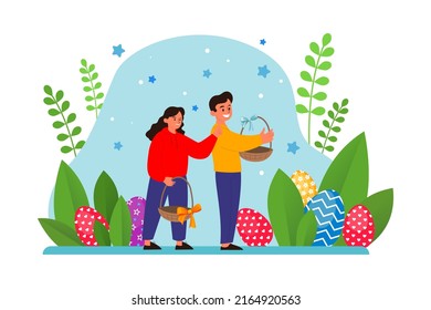 Easter Illustration concept. Flat illustration isolated on white background