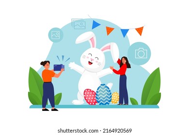 Easter Illustration concept. Flat illustration isolated on white background