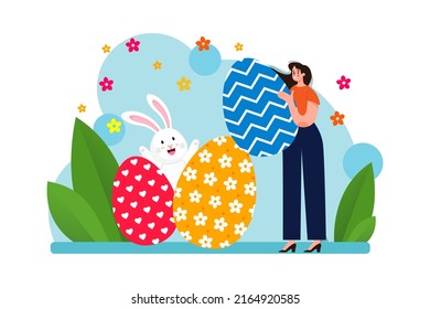 Easter Illustration concept. Flat illustration isolated on white background