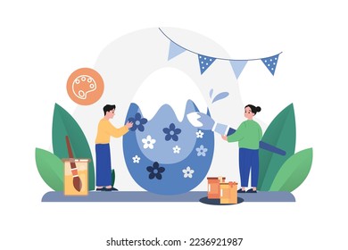 Easter Illustration concept. Flat illustration isolated on white background