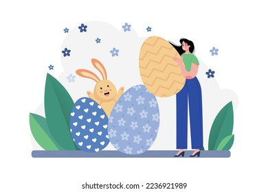 Easter Illustration concept. Flat illustration isolated on white background