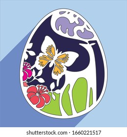 Easter illustration for decoration of postcards