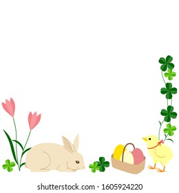 Easter illustration (egg, rabbit and chick design)