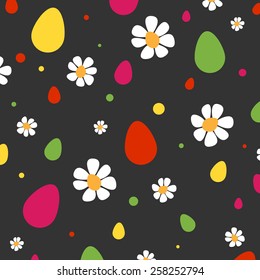 Easter illustration with Eggs and flowers. 