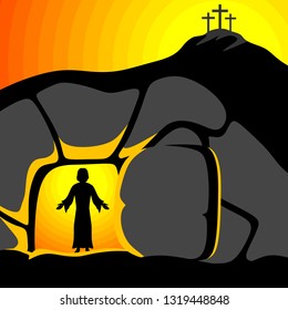 Easter illustration. Jesus Christ is risen.
