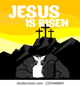 Easter illustration. Jesus Christ is risen.