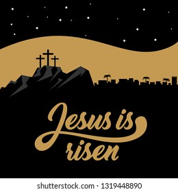 Easter illustration. Jesus Christ is risen.