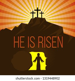 Easter illustration. Jesus Christ is risen.