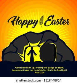 Easter illustration. Jesus Christ is risen.