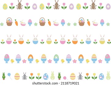 Easter illustration line set, Easter line decoration.