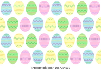 Easter illustration, seamless background with eggs, vector wallpaper