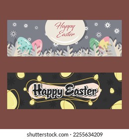 Easter illustration of a set of banners