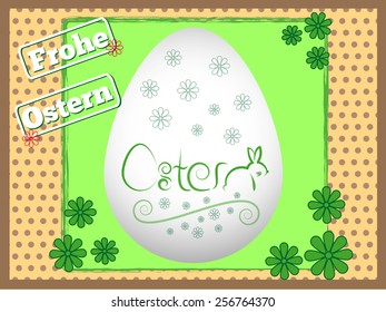 Easter illustration vector with bunny and egg as postcard