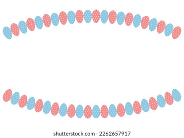 Easter image background material of a frame in which eggs with patterns are lined up