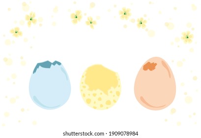 Easter individual cliparts on a white background, colored eggs, flowers and soap bubbles. Vector illustration scalable to any size.For scrapbooking, covers, fabrics, postcards, interior decoration etc