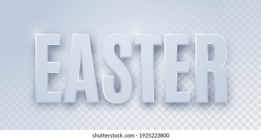 Easter inscription. Vector blank on transparent background