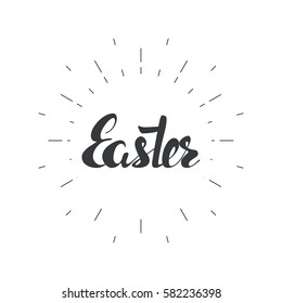 Easter inscription. Vector calligraphy isolated. 