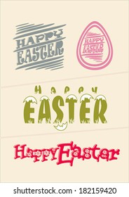 Easter inscriptions. Letters candy. Banner Easter blank. Bright Easter ideas, conceptual fonts