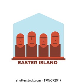 diseño de sellos de la ciudad de la isla de la Semana Santa, turismo de viaje y tema turístico. Ilustración del vector