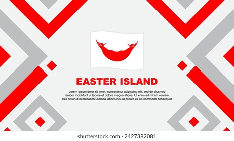 Plantilla de diseño de fondo abstracto de la bandera de la isla de Pascua. Ilustración vectorial de la bandera del Día de la Independencia de la Isla de Pascua. Isla de Pascua