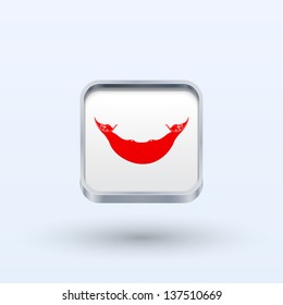 Easter Island flag icon square form on gray background. Vector illustration.
