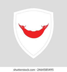 Easter Island Flag in Shield Shape Frame