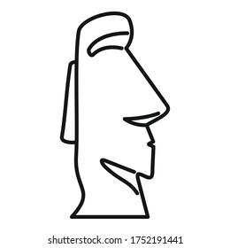 Easter island head icon. Outline easter island head vector icon for web design isolated on white background