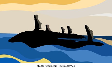  Easter Island, high quality vector