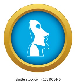 Easter island icon blue vector isolated on white background for any design