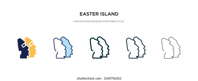 easter island icon in different style vector illustration. two colored and black easter island vector icons designed in filled, outline, line and stroke style can be used for web, mobile, ui
