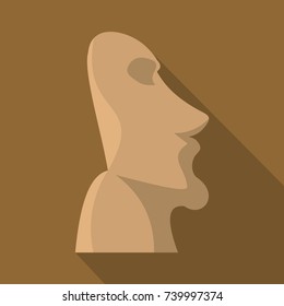 Easter island icon. Flat illustration of easter island vector icon for web