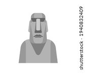 Easter Island idol isolated. Moai ancient statues. vector illustration