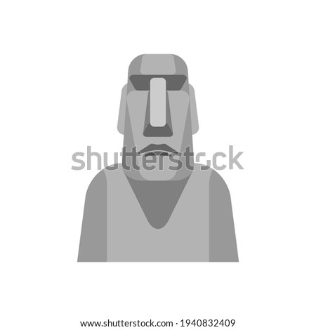 Easter Island idol isolated. Moai ancient statues. vector illustration