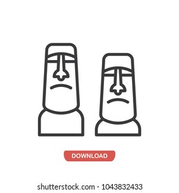Easter Island Moai icon. Architecture symbol. Art pictogram, flat vector sign isolated on white background. Simple vector illustration for graphic and web design.