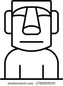 Easter Island Moai Illustration vector Icon Design