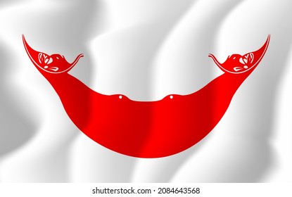 Illustration zum Hintergrund der Osterinsel-Flagge mit weichem Wellenschlag