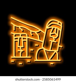 easter island neon light sign vector. easter island illustration