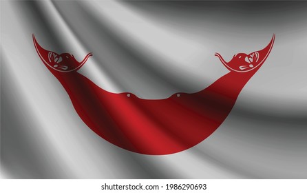 easter island rapa nui flag waving. background for patriotic and national design. vector illustration 