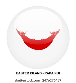 EASTER ISLAND - RAPA NUI flag button on white background